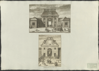 Insidan av den så kallade Kungsporten i Göteborg || Utsidan av den så kallade Kungsporten i Göteborg