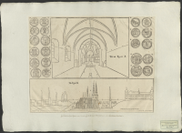 [Gamla Uppsala kyrkas interiör samt läge].[Bild]
