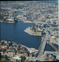 Södermalm i förgrunden och Riddarholmen, Kungsholmen och Norrmalm i bakgrunden.