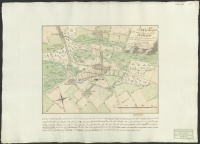 Plan af swenska arméens läger wid byen Ducherow, intagit öfwer natten emellan den 26:te och 27:de october 1757 wid frammarschen till Ferdinandshoff.[Kartografiskt material]