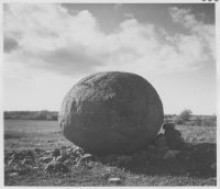 Folkesrunda, den nästan klotrunda stenen nära östra landsvägen