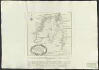 Charta som wisar sträckningen, så wäl af landryggen som fiällryggen samt riksgräntsen i mellan Swerige och Norrige ifrån deras början tils de alla råkas i Rute- och Skarsfjällen..[Kartografiskt material]