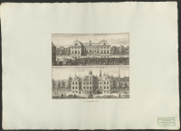 Den lysande herr baronen Karl Sparres palats i Stockholm mot söder och mot norr.