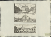 Rosersbergs slott från borggården. Rosersbergs slott från öster || Rosersbergs slott med trädgårdsplan och orangerier från söder