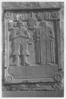 Lena kyrka, gravhäll inmurad i kyrkans långhusmur