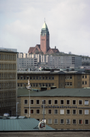 Vy över stadsdelen Masthugget, med Masthuggskyrkan i bakgrunden. Göteborg