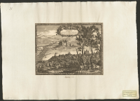Prospectus Oppidi Savichost. In cuius Vicinia Serenis: Sueciæ Rex Vistulam Ponte Navali transmisit d. 8.9.10.11. et 12 Aprilis 1657..[Bild]