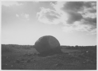 Folkesrunda, den nästan klotrunda stenen nära östra landsvägen