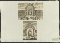 Insidan av den så kallade Drottningporten i Göteborg || Utsidan av den så kallade Drottningporten i Göteborg