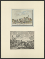 Uppsala domkyrka med vattenfallet och kvarn