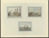 Utsikt av skepp och saltbodar
