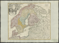 Scandinavia complectens Sueciæ, Daniæ et Norvegiæ, Regna.[Kartografiskt material]