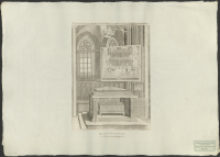 Scrinium argenteum reliquiarum Sancti Erici gloriosissimi quondam Sveonum Gothorumq. regis, sub tabula actionum eius marmoreo clausum cenotaphio in Templo cathedrali Upsalensi.[Bild]