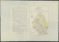 Charta öfver Eskilstuna gamla slått och stad samt dessein till ett nytt konsshus och trägård med nya staden Carl Gustafs stad ....[Kartografiskt material]
