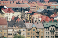 Från Bonnierhuset, mot norr, nära korsningen Torsgatan-Odengatan