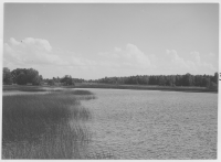 Sjön Åsnen från bron mellan Sirkön och ön Kräcklingen