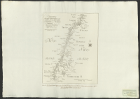 Charta som wisar sträckningen så wäl af land- och fiällryggen som gränsen i mellan Swerige och Norrige för den delen som de ifrån Rutefiället til Haldefiällen mäst äro i följe med hwarandra..[Kartografiskt material]