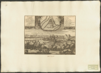 Plan wie auch Prospekt von dem Schloss Kokenhusen, welches von dem König in Polen im sept 1700 berennt und bombardiret vc da es entlich übergegangen.[Bild]