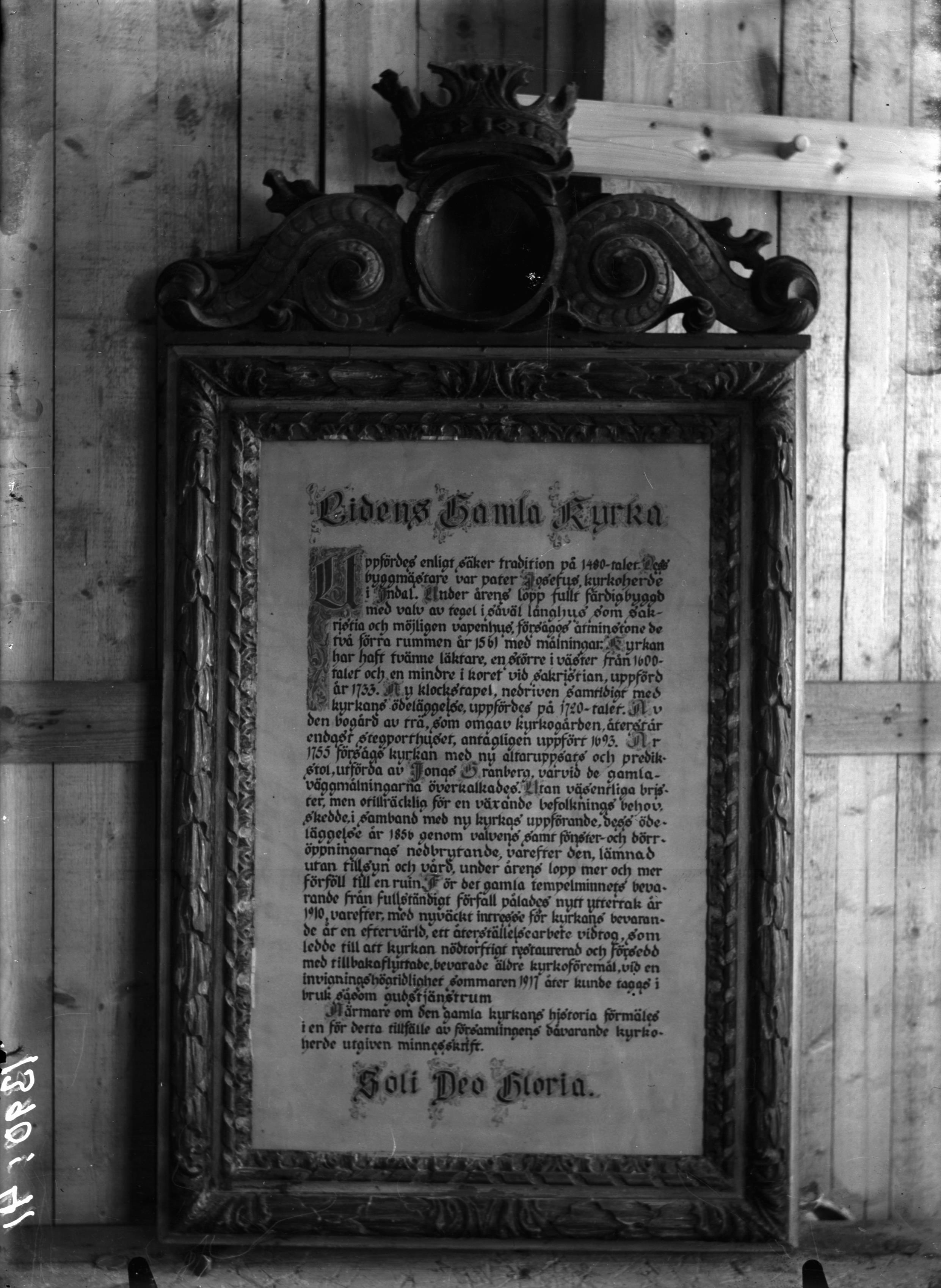 Oscar Svensson, Lidens gamla kyrka