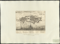 Stadt und Casteel Lands-cron von I. K. H. Christiano Quinto mit Sturmender hand erobert anno 1676..[Bild]